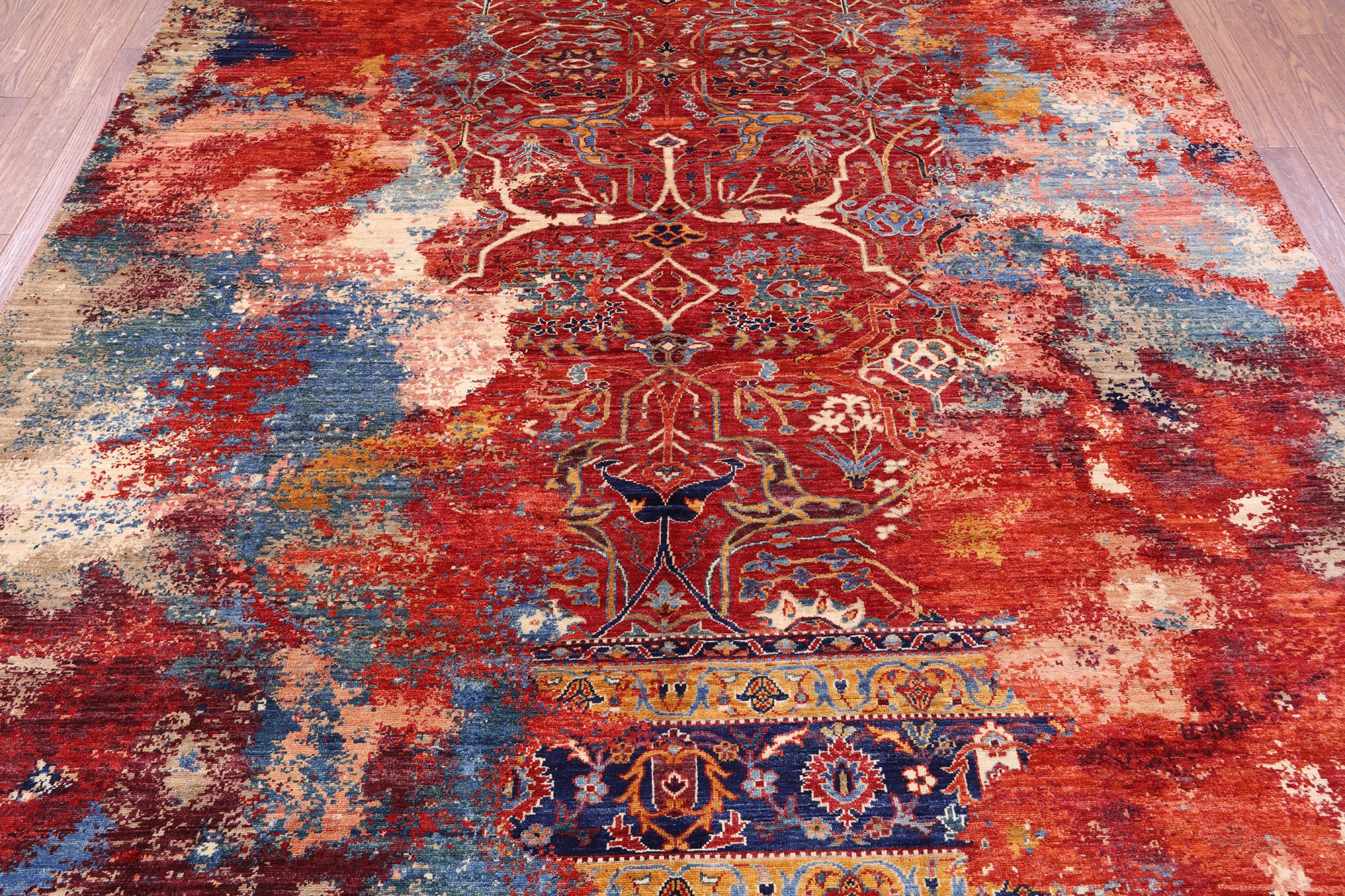 Persian Fine Serapi Hand Knotted Wool Rug - 7' 11" X 9' 9" - Golden Nile