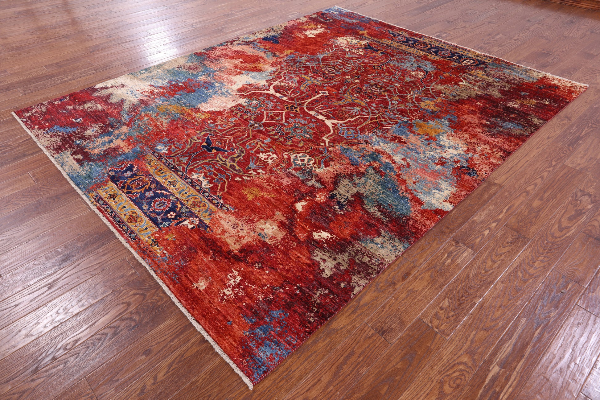 Persian Fine Serapi Hand Knotted Wool Rug - 7' 11" X 9' 9" - Golden Nile