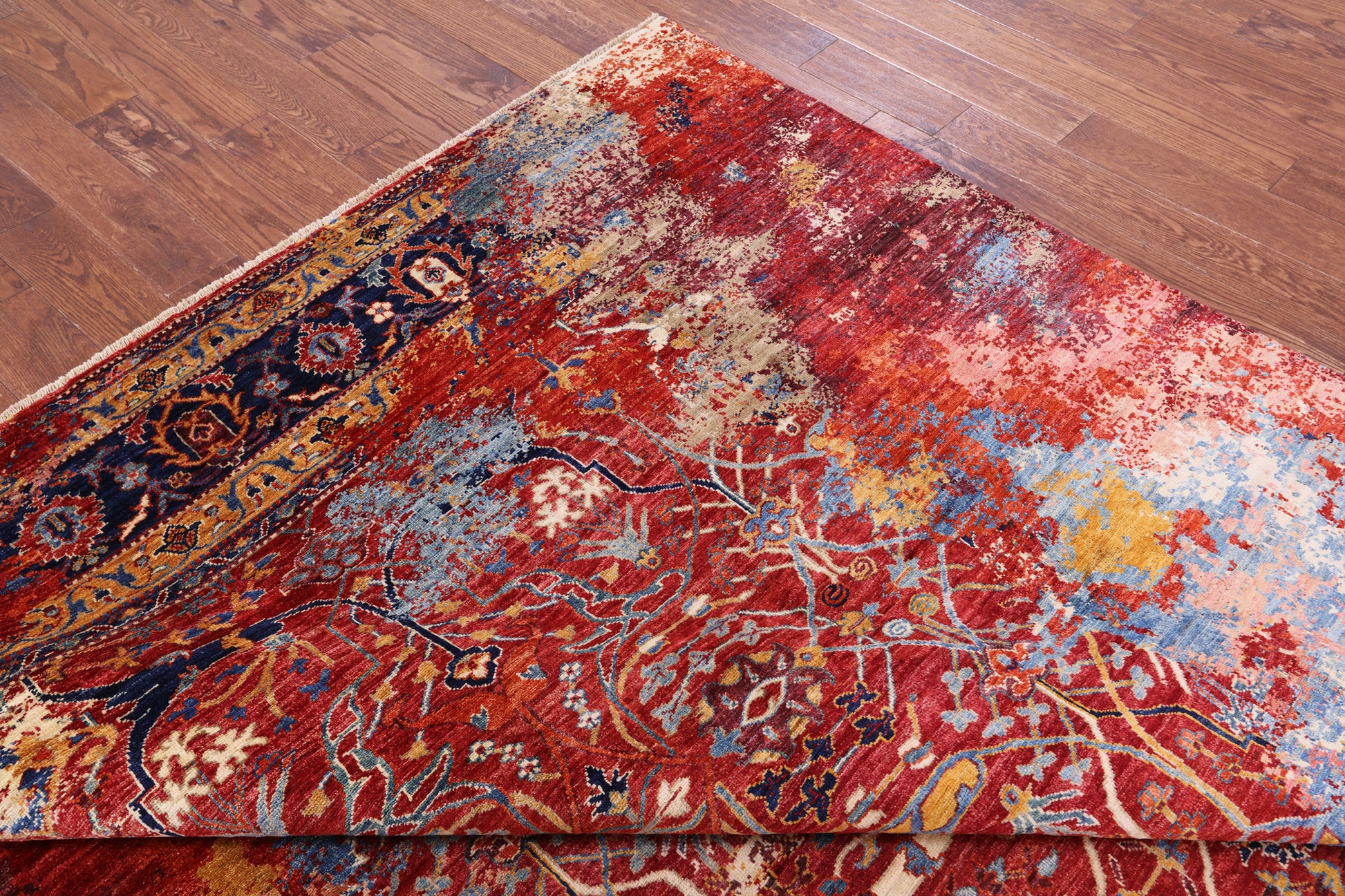 Persian Fine Serapi Hand Knotted Wool Rug - 7' 11" X 9' 9" - Golden Nile