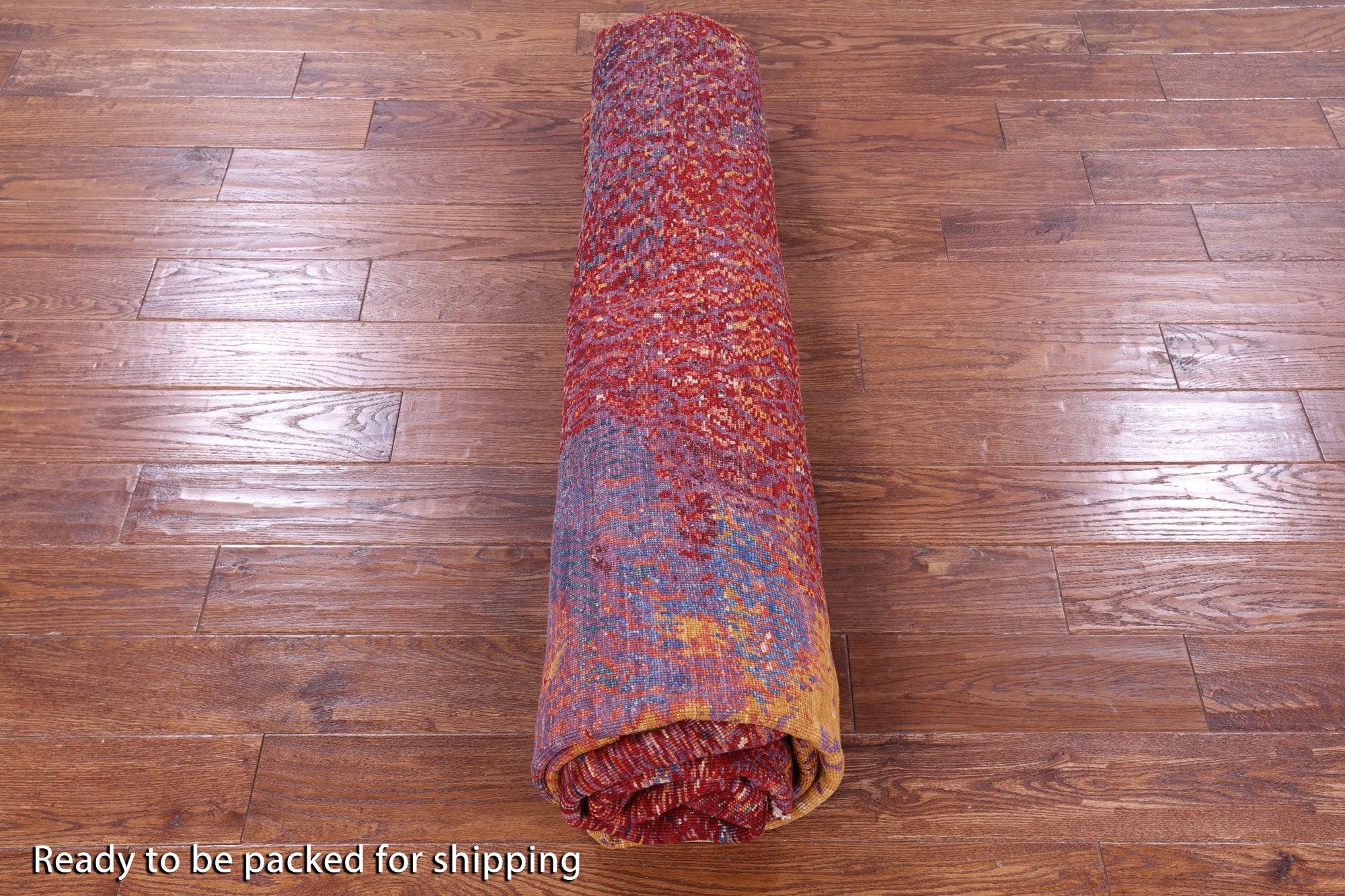Abstract Modern Hand Knotted Wool Rug - 8' 0" X 9' 10" - Golden Nile