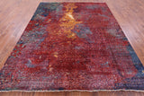 Abstract Modern Hand Knotted Wool Rug - 8' 0" X 9' 10" - Golden Nile