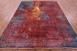 Abstract Modern Hand Knotted Wool Rug - 8' 0" X 9' 10" - Golden Nile