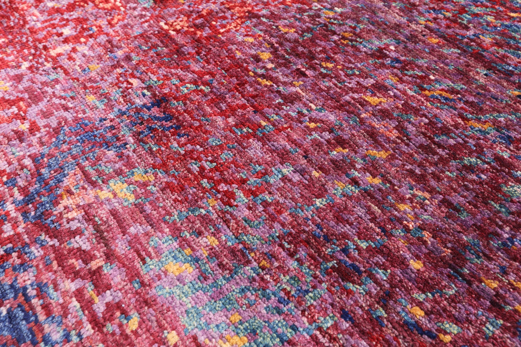 Abstract Modern Hand Knotted Wool Rug - 8' 0" X 9' 10" - Golden Nile