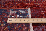 Abstract Modern Hand Knotted Wool Rug - 8' 0" X 9' 10" - Golden Nile