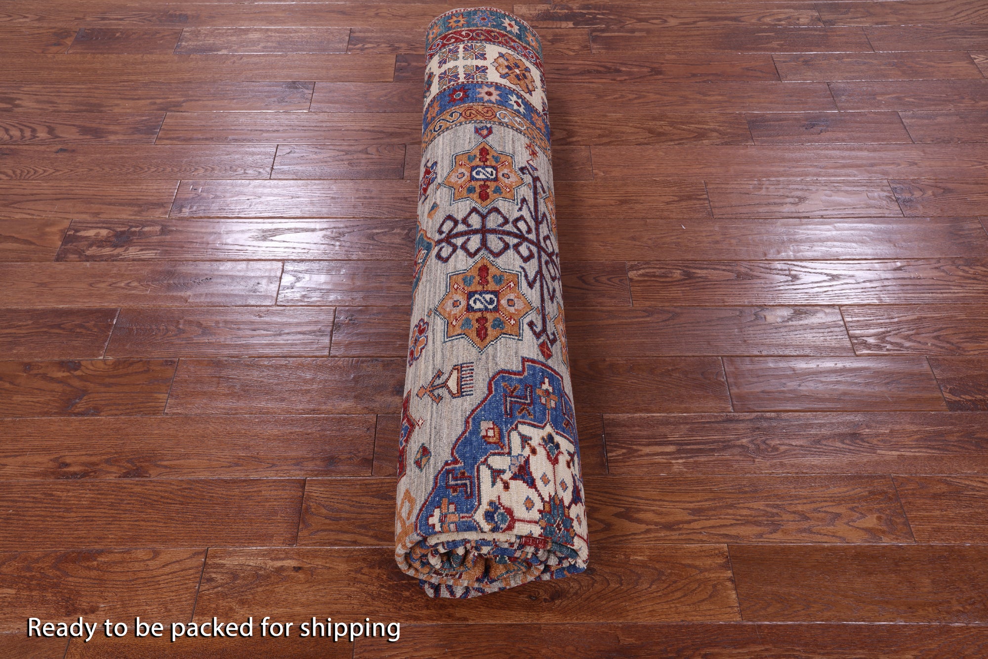 Super Kazak Hand Knotted Wool Rug - 9' 0" X 12' 1" - Golden Nile