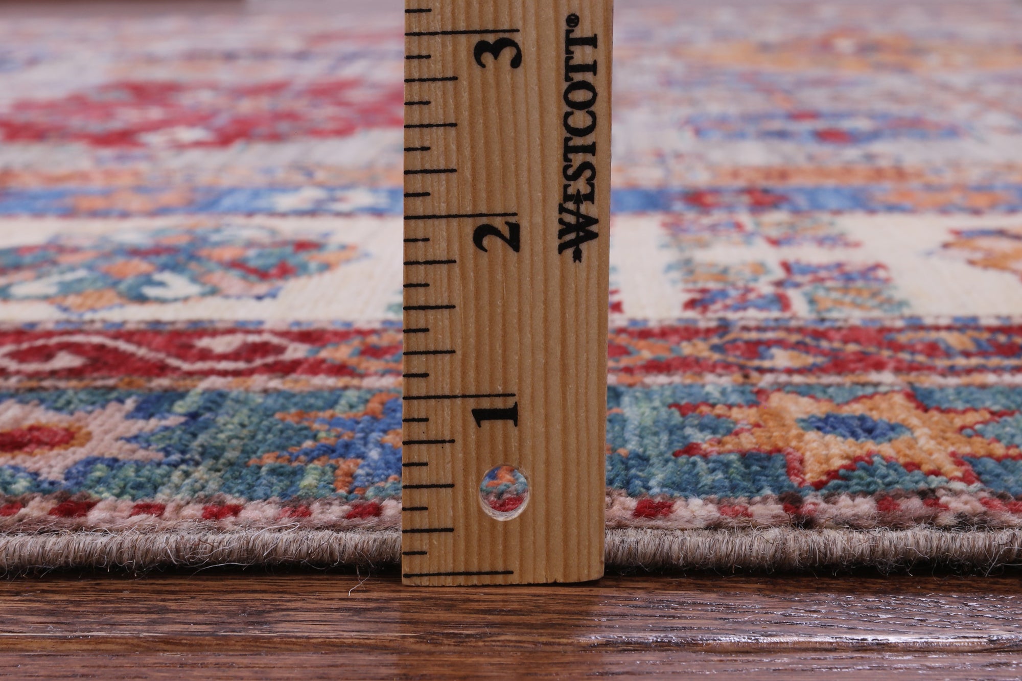 Super Kazak Hand Knotted Wool Rug - 9' 0" X 12' 1" - Golden Nile