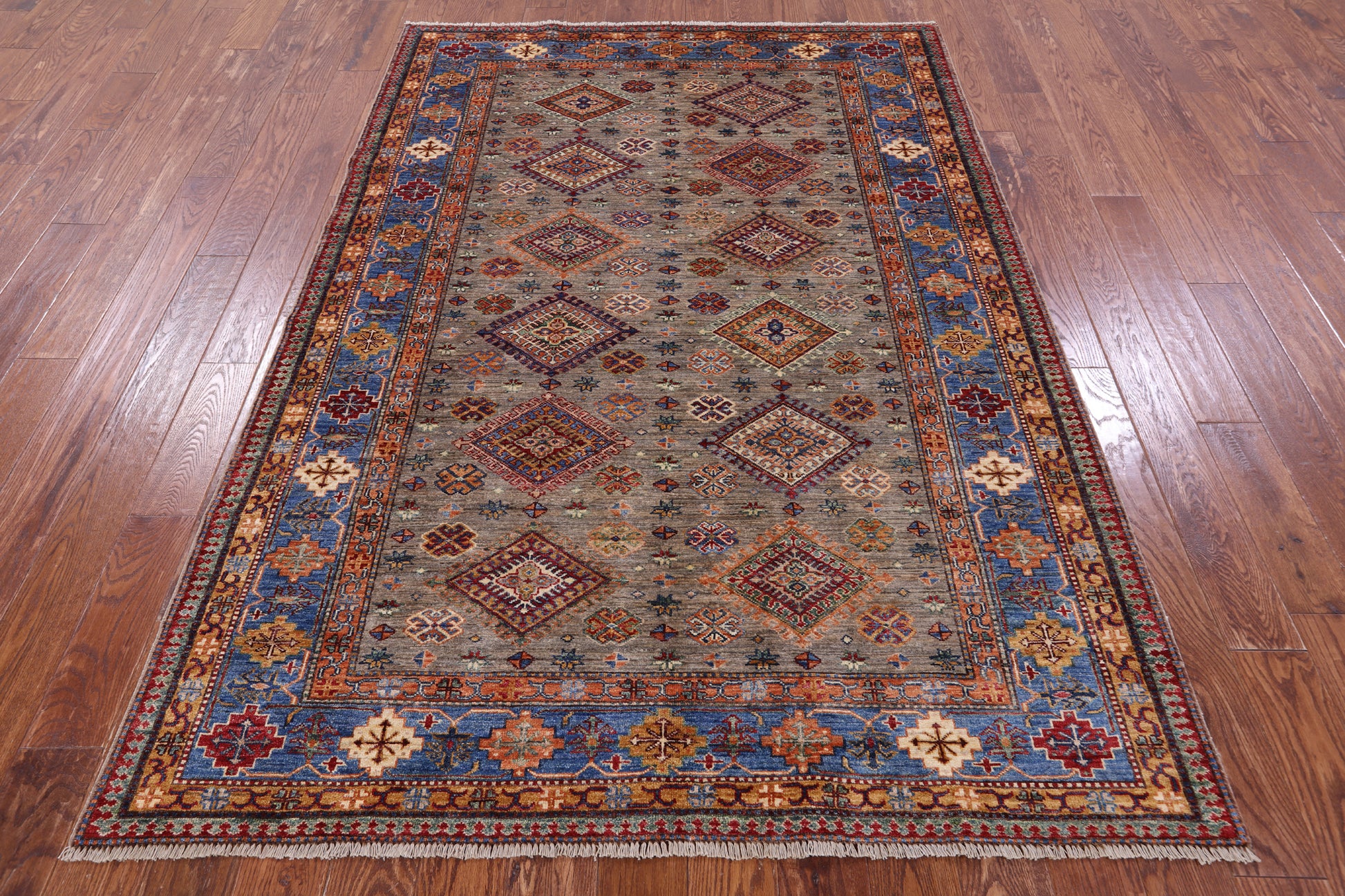 Super Kazak Hand Knotted Wool Rug - 5' 6" X 7' 10" - Golden Nile