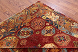 Red Turkmen Ersari Hand Knotted Wool Rug - 8' 2" X 11' 5" - Golden Nile