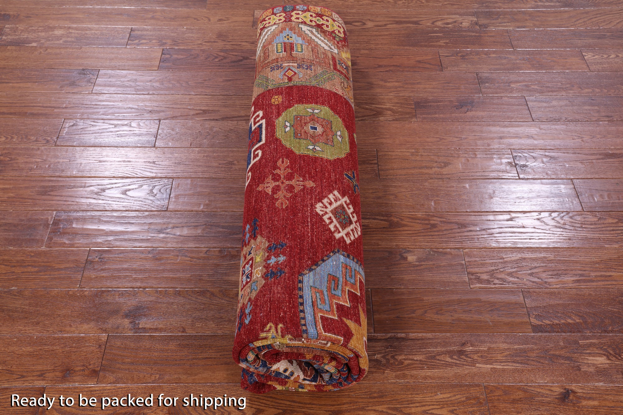 Red Turkmen Ersari Hand Knotted Wool Rug - 8' 2" X 11' 5" - Golden Nile