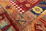 Red Turkmen Ersari Hand Knotted Wool Rug - 8' 2" X 11' 5" - Golden Nile