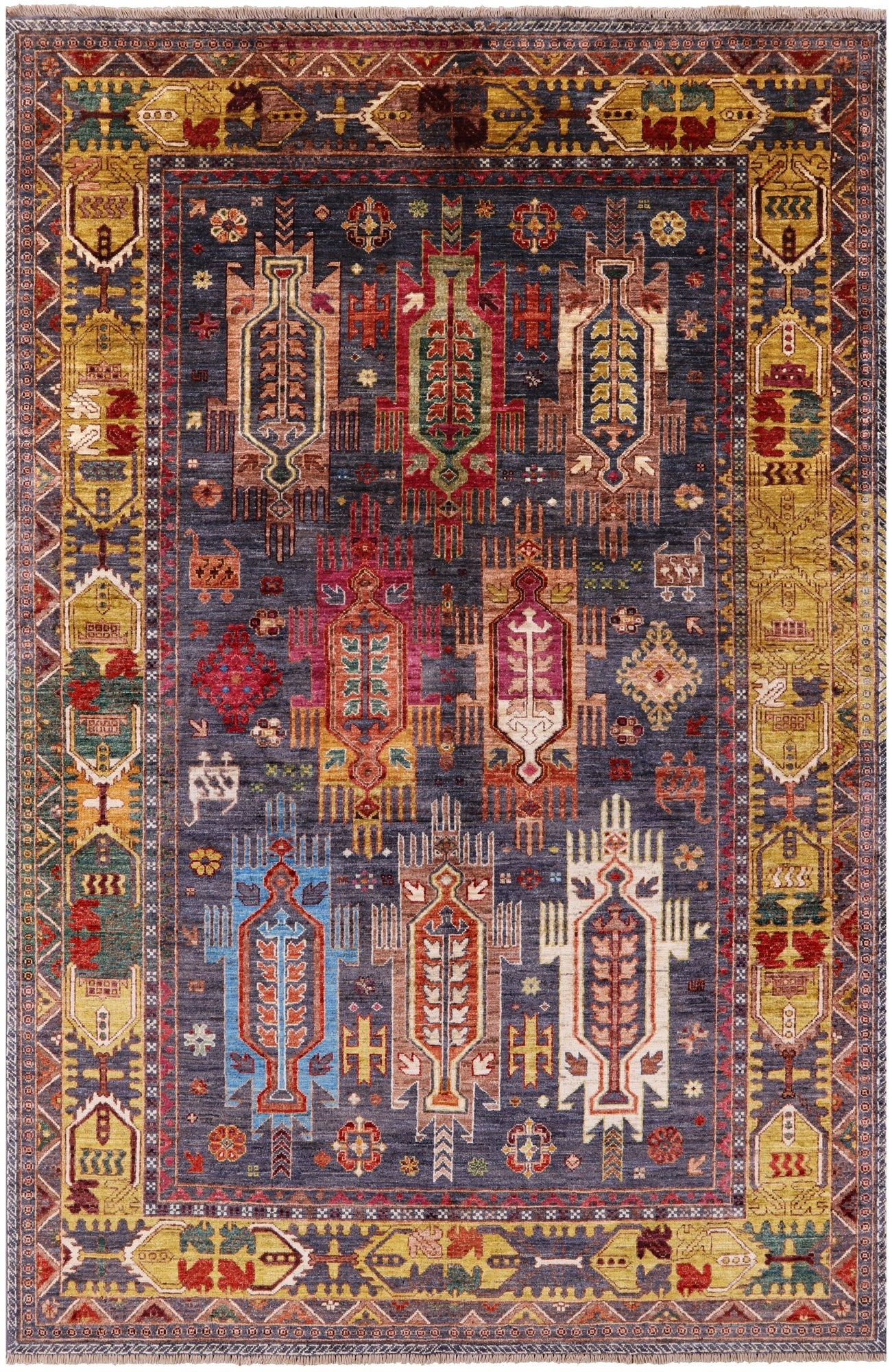 Persian Fine Serapi Hand Knotted Wool Rug - 5' 6" X 8' 2" - Golden Nile