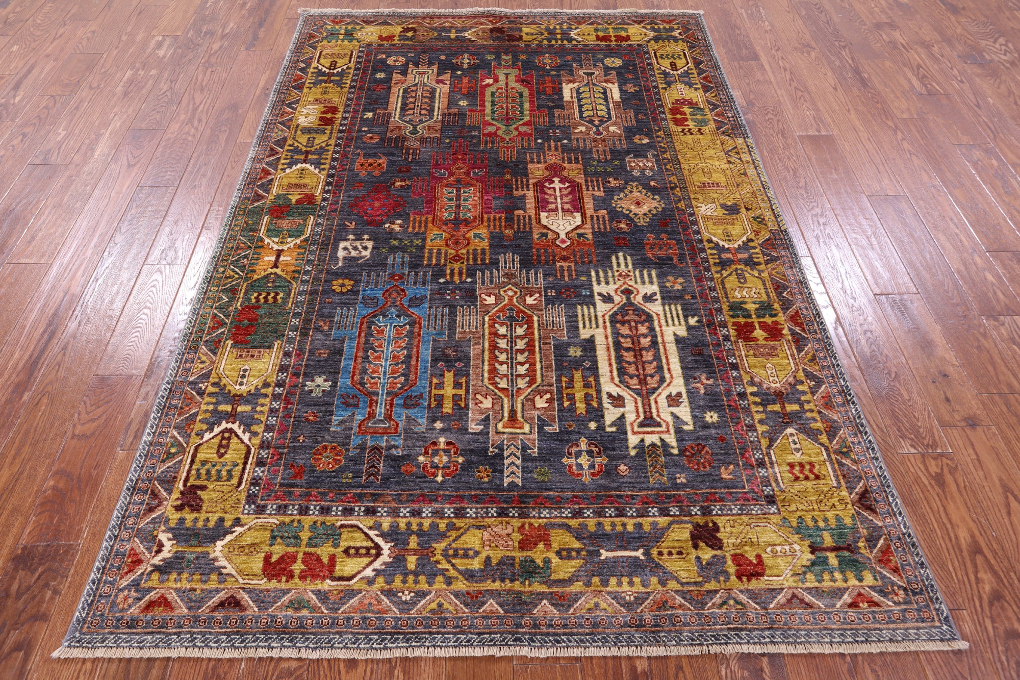 Persian Fine Serapi Hand Knotted Wool Rug - 5' 6" X 8' 2" - Golden Nile