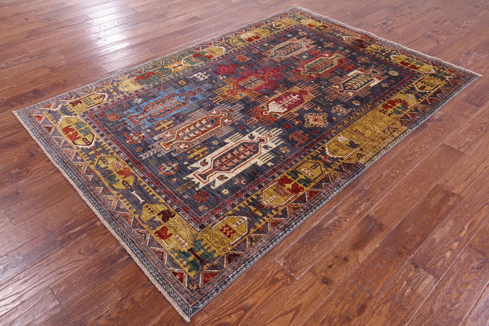 Persian Fine Serapi Hand Knotted Wool Rug - 5' 6" X 8' 2" - Golden Nile