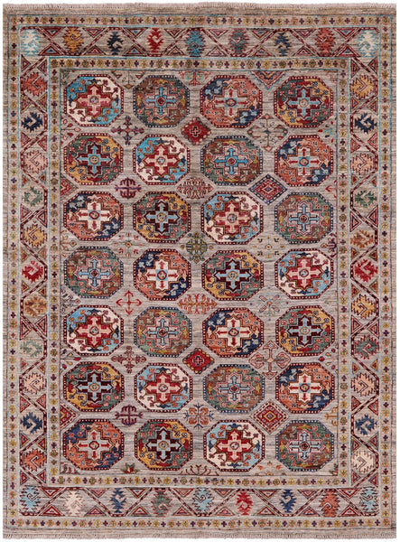 Turkmen Ersari Handmade Wool Rug - 4' 11" X 6' 7" - Golden Nile