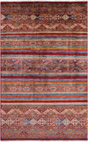 Khorjin Persian Gabbeh Hand Knotted Wool Rug - 3' 9" X 5' 11" - Golden Nile