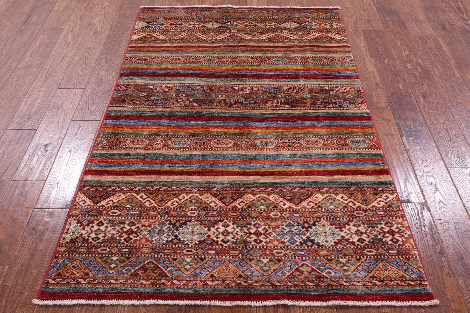 Khorjin Persian Gabbeh Hand Knotted Wool Rug - 3' 9" X 5' 11" - Golden Nile