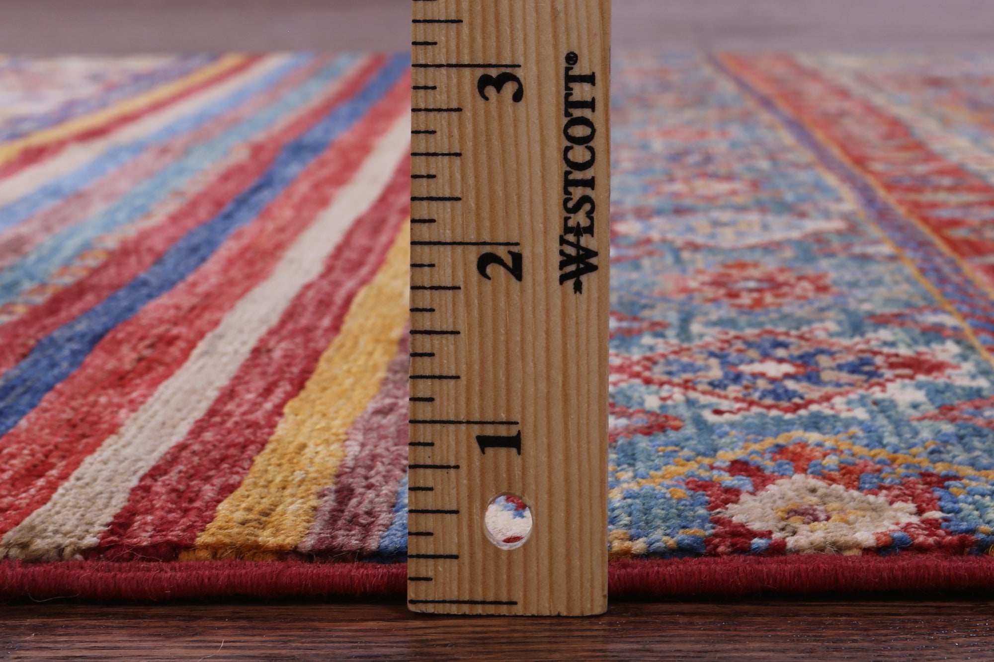 Khorjin Persian Gabbeh Hand Knotted Wool Rug - 4' 0" X 5' 10" - Golden Nile