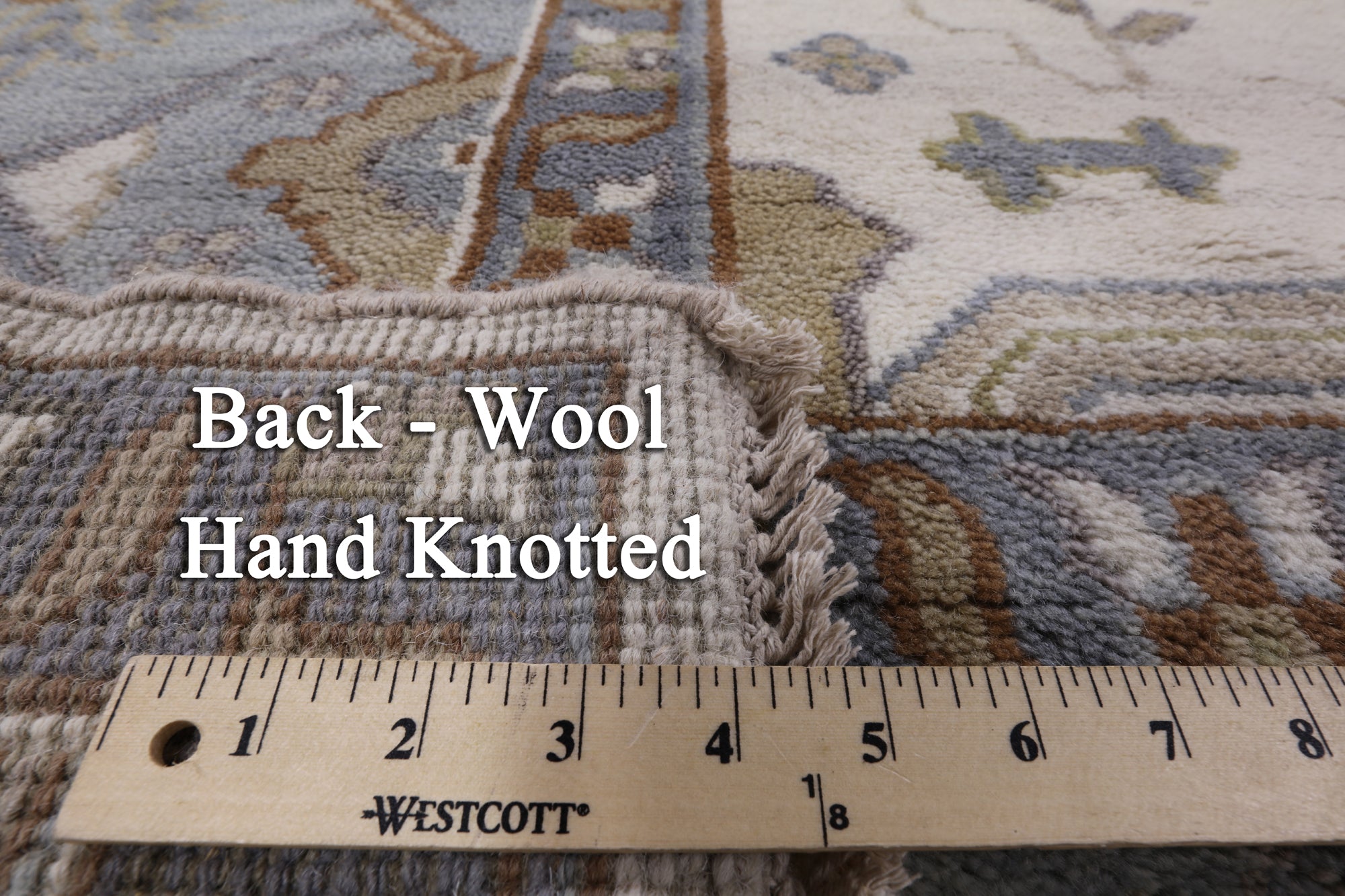 Ivory Turkish Oushak Hand Knotted Wool Area Rug - 9' 3" X 11' 10" - Golden Nile