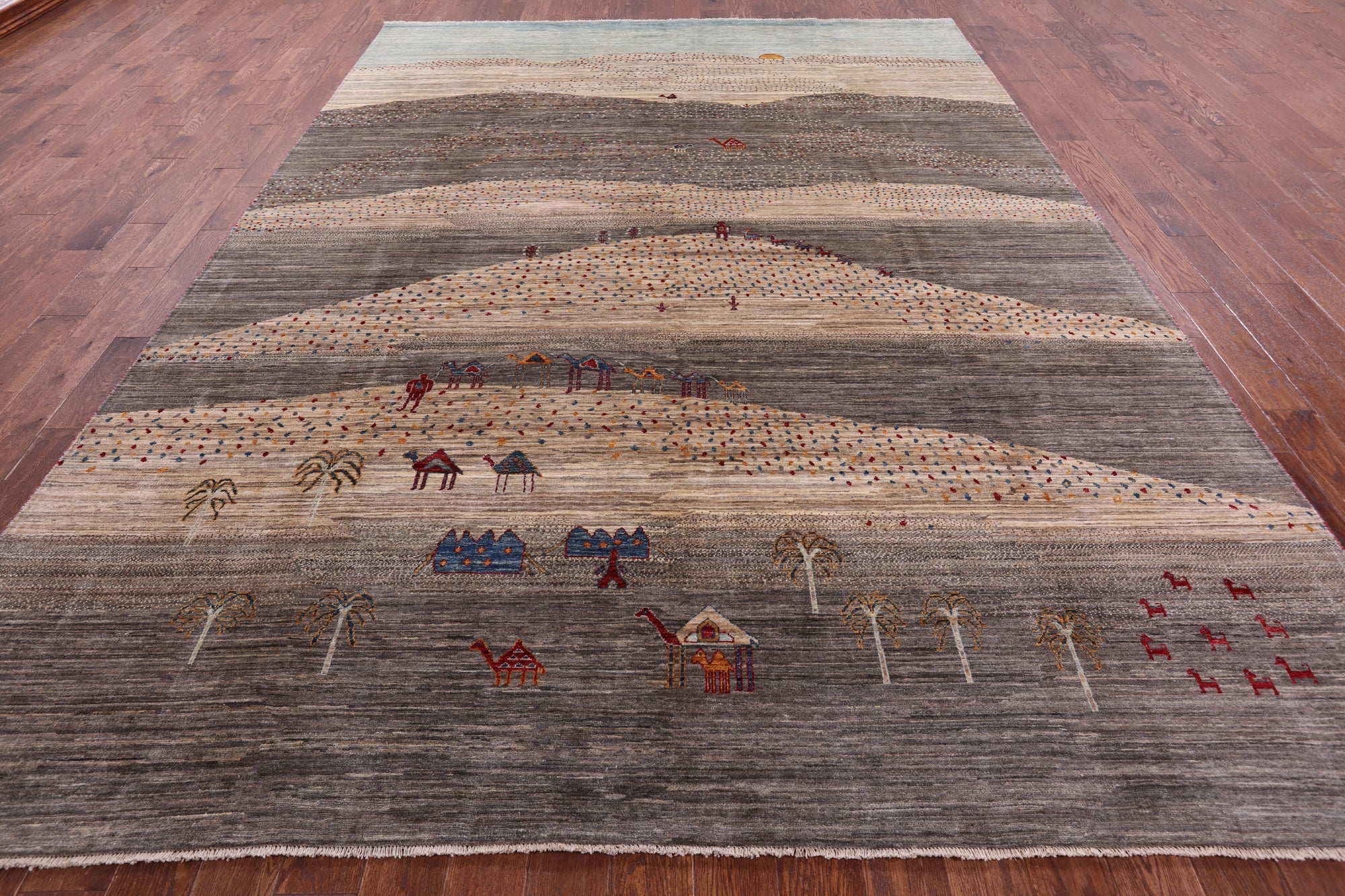 Tribal Persian Gabbeh Hand Knotted Wool Rug - 9' 2" X 12' 6" - Golden Nile