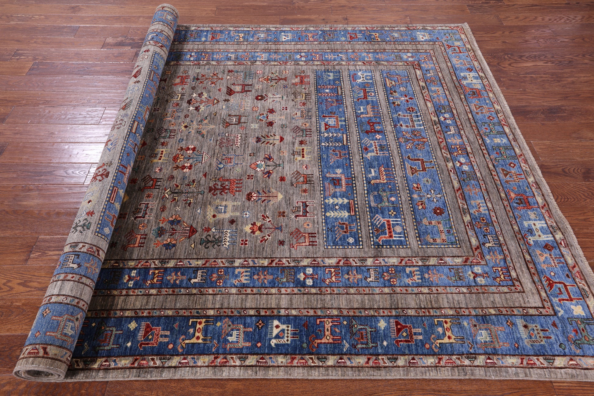 Tribal Persian Gabbeh Hand Knotted Wool Rug - 6' 9" X 9' 9" - Golden Nile