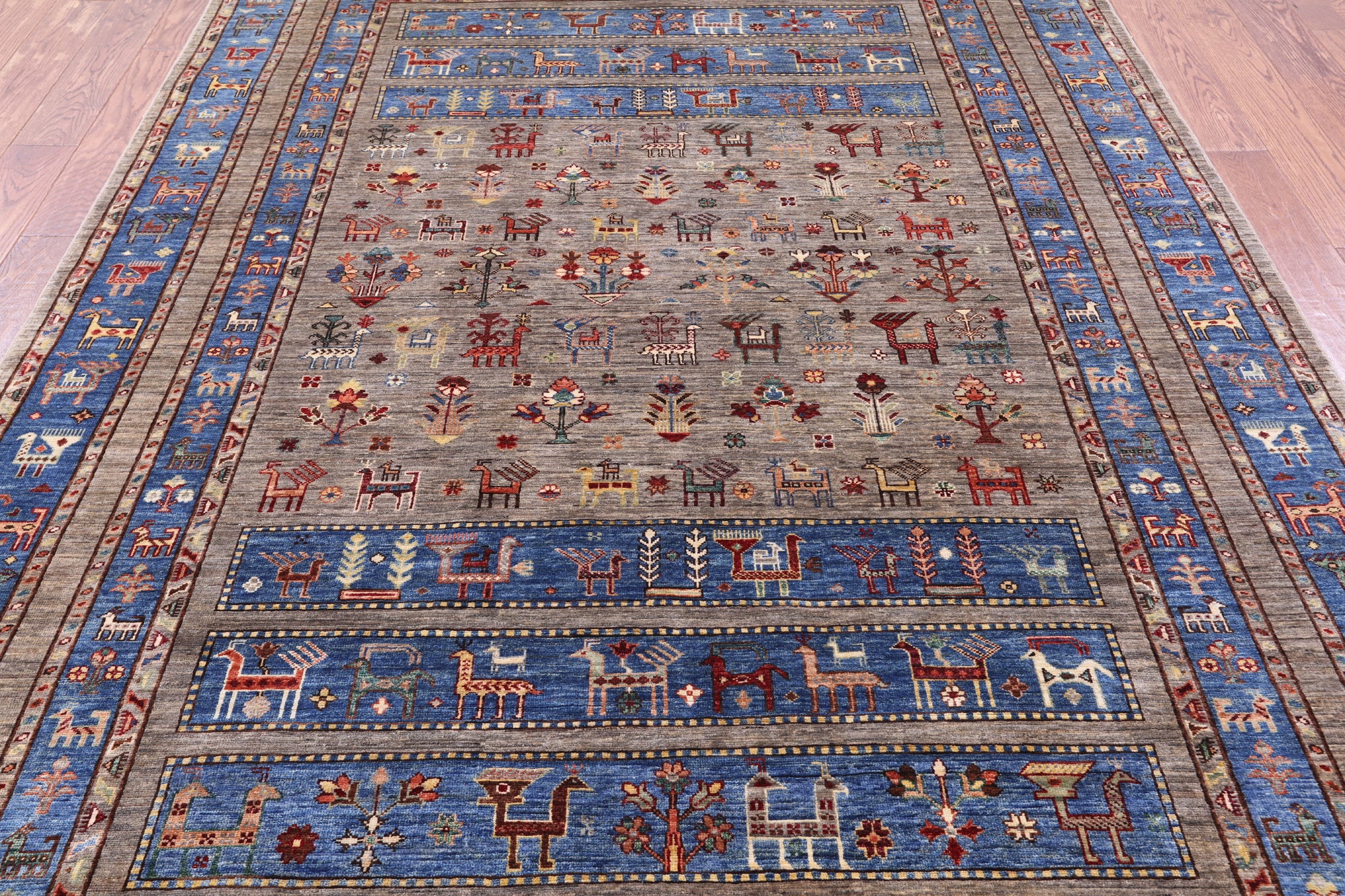 Tribal Persian Gabbeh Hand Knotted Wool Rug - 6' 9" X 9' 9" - Golden Nile