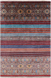 Khorjin Persian Gabbeh Hand Knotted Wool Rug - 5' 9" X 8' 5" - Golden Nile