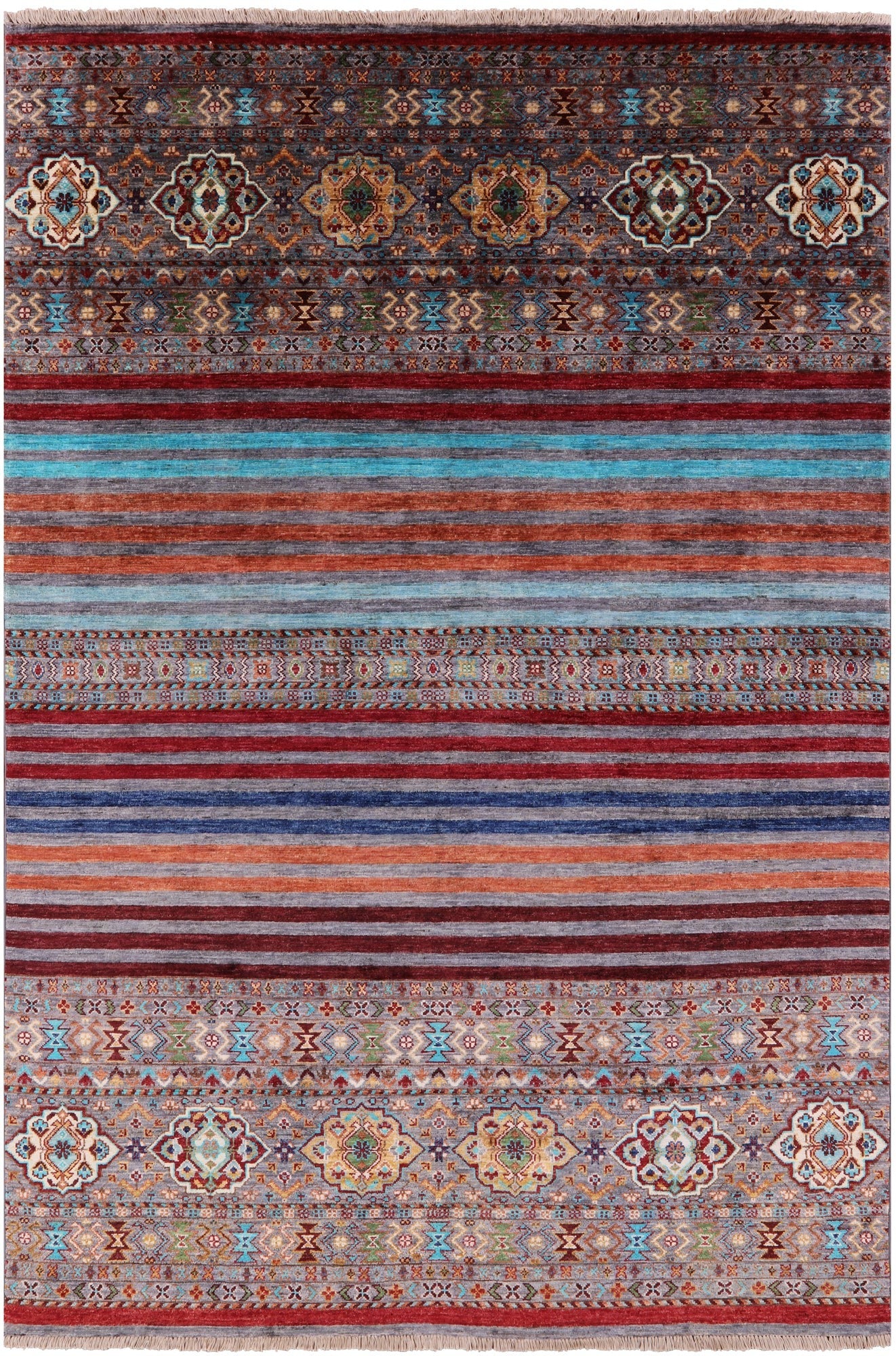 Khorjin Persian Gabbeh Hand Knotted Wool Rug - 5' 9" X 8' 5" - Golden Nile