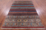 Khorjin Persian Gabbeh Hand Knotted Wool Rug - 5' 9" X 8' 5" - Golden Nile