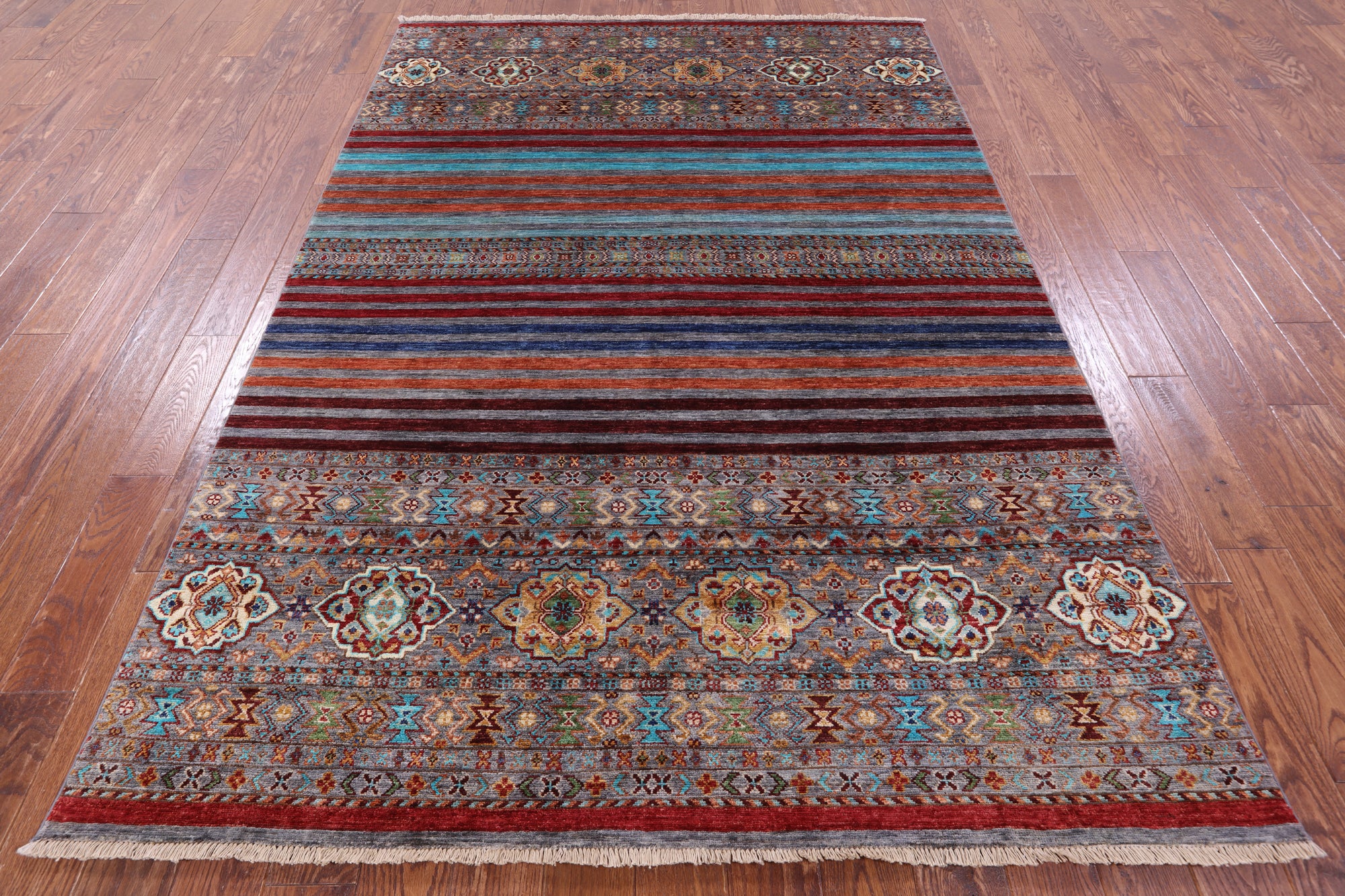 Khorjin Persian Gabbeh Hand Knotted Wool Rug - 5' 9" X 8' 5" - Golden Nile