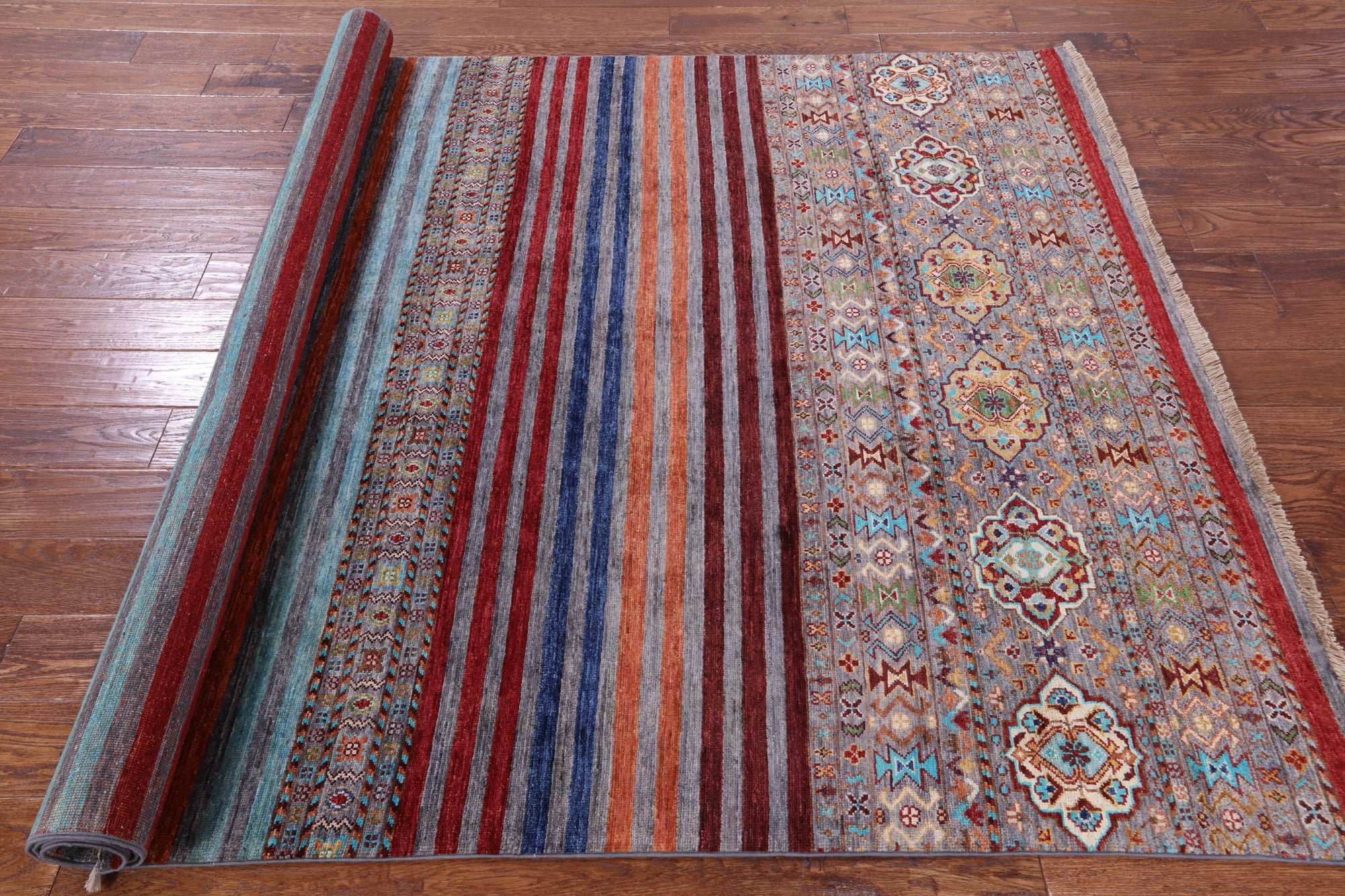 Khorjin Persian Gabbeh Hand Knotted Wool Rug - 5' 9" X 8' 5" - Golden Nile