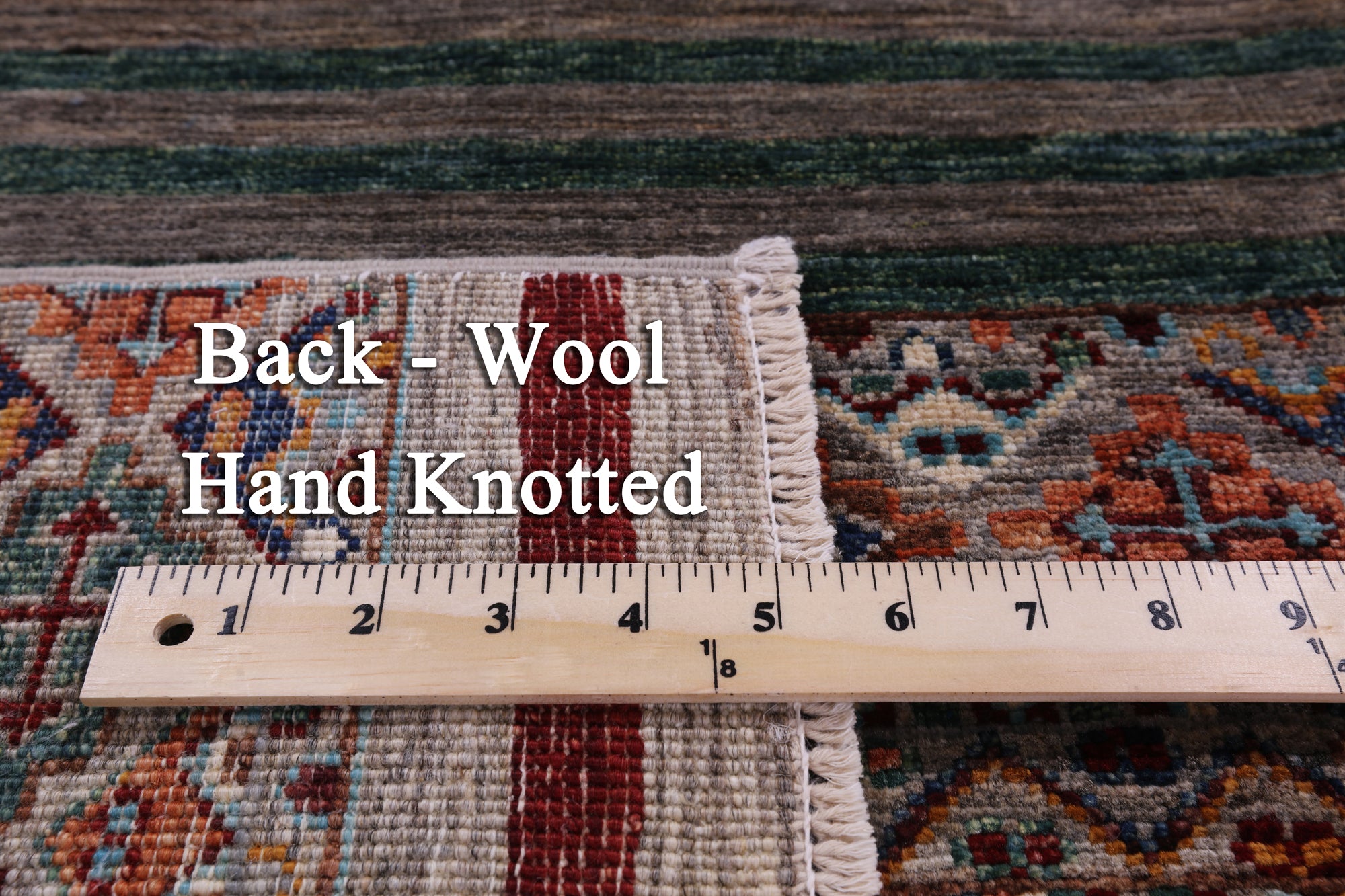 Khorjin Persian Gabbeh Hand Knotted Wool Rug - 4' 2" X 5' 11" - Golden Nile