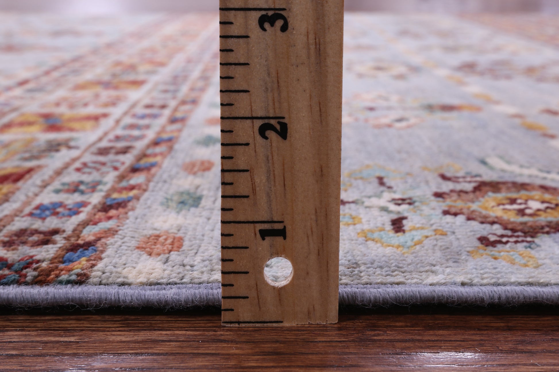 Grey Khorjin Persian Gabbeh Hand Knotted Wool Rug - 4' 2" X 6' 1" - Golden Nile