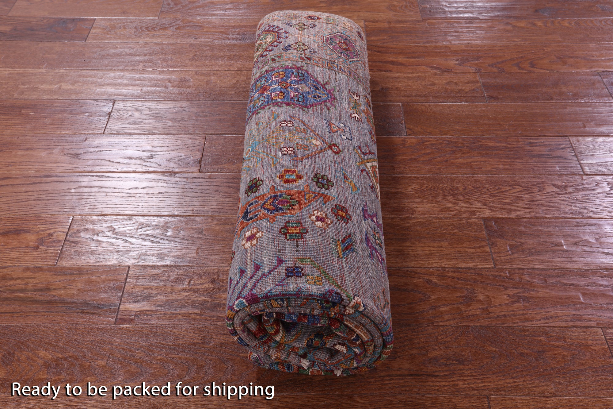 Grey Turkmen Ersari Hand Knotted Wool Rug - 5' 7" X 8' 9" - Golden Nile