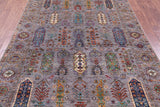 Grey Turkmen Ersari Hand Knotted Wool Rug - 5' 7" X 8' 9" - Golden Nile