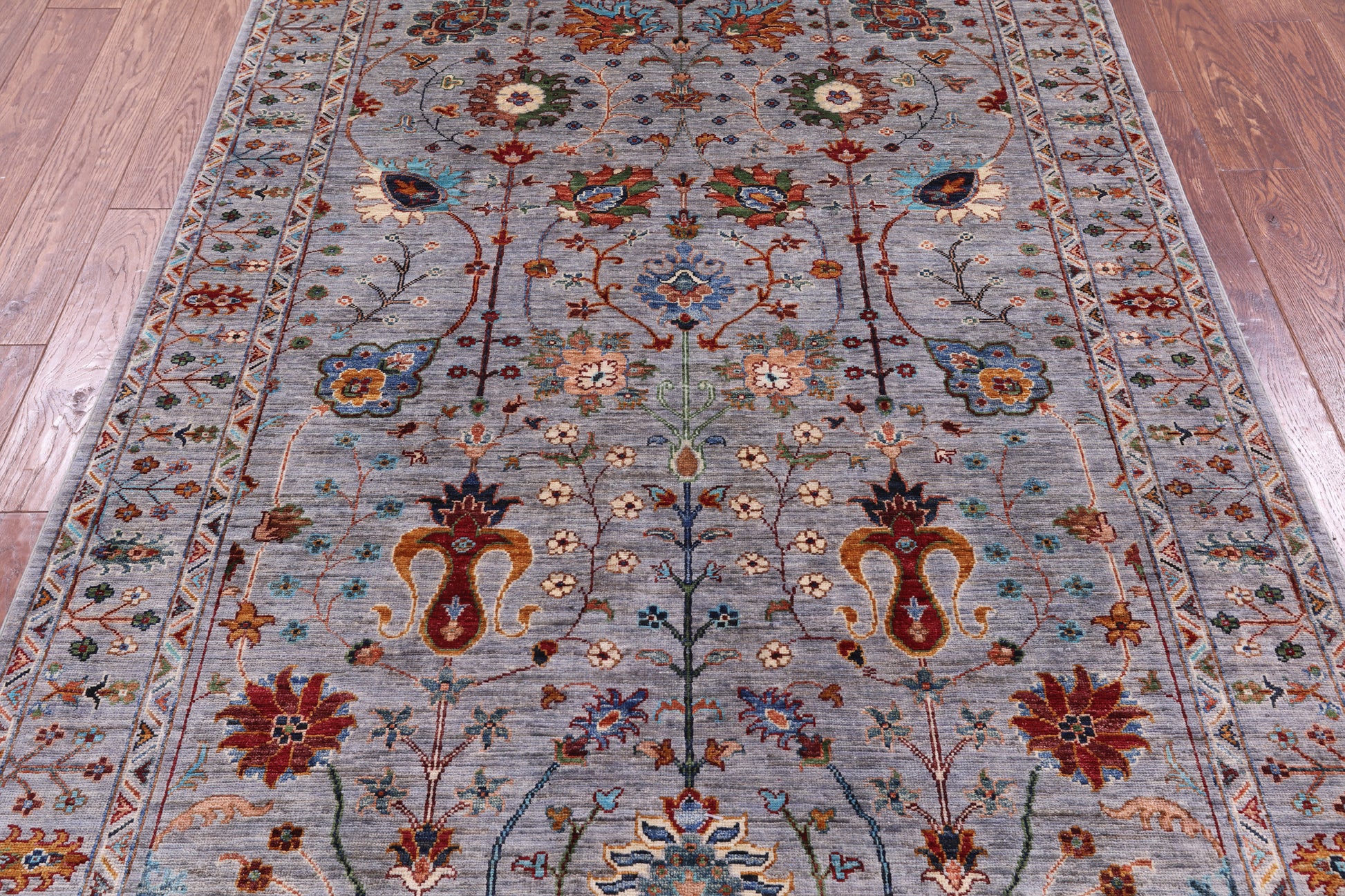 Grey Peshawar Handmade Wool Rug - 4' 10" X 7' 0" - Golden Nile