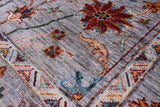 Grey Peshawar Handmade Wool Rug - 4' 10" X 7' 0" - Golden Nile