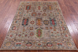 Turkmen Ersari Hand Knotted Wool Rug - 5' 0" X 6' 7" - Golden Nile