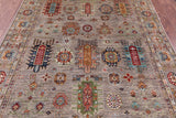 Turkmen Ersari Hand Knotted Wool Rug - 5' 0" X 6' 7" - Golden Nile