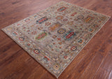 Turkmen Ersari Hand Knotted Wool Rug - 5' 0" X 6' 7" - Golden Nile