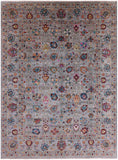 Grey Peshawar Hand Knotted Wool Rug - 8' 10" X 12' 0" - Golden Nile