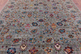 Grey Peshawar Hand Knotted Wool Rug - 8' 10" X 12' 0" - Golden Nile