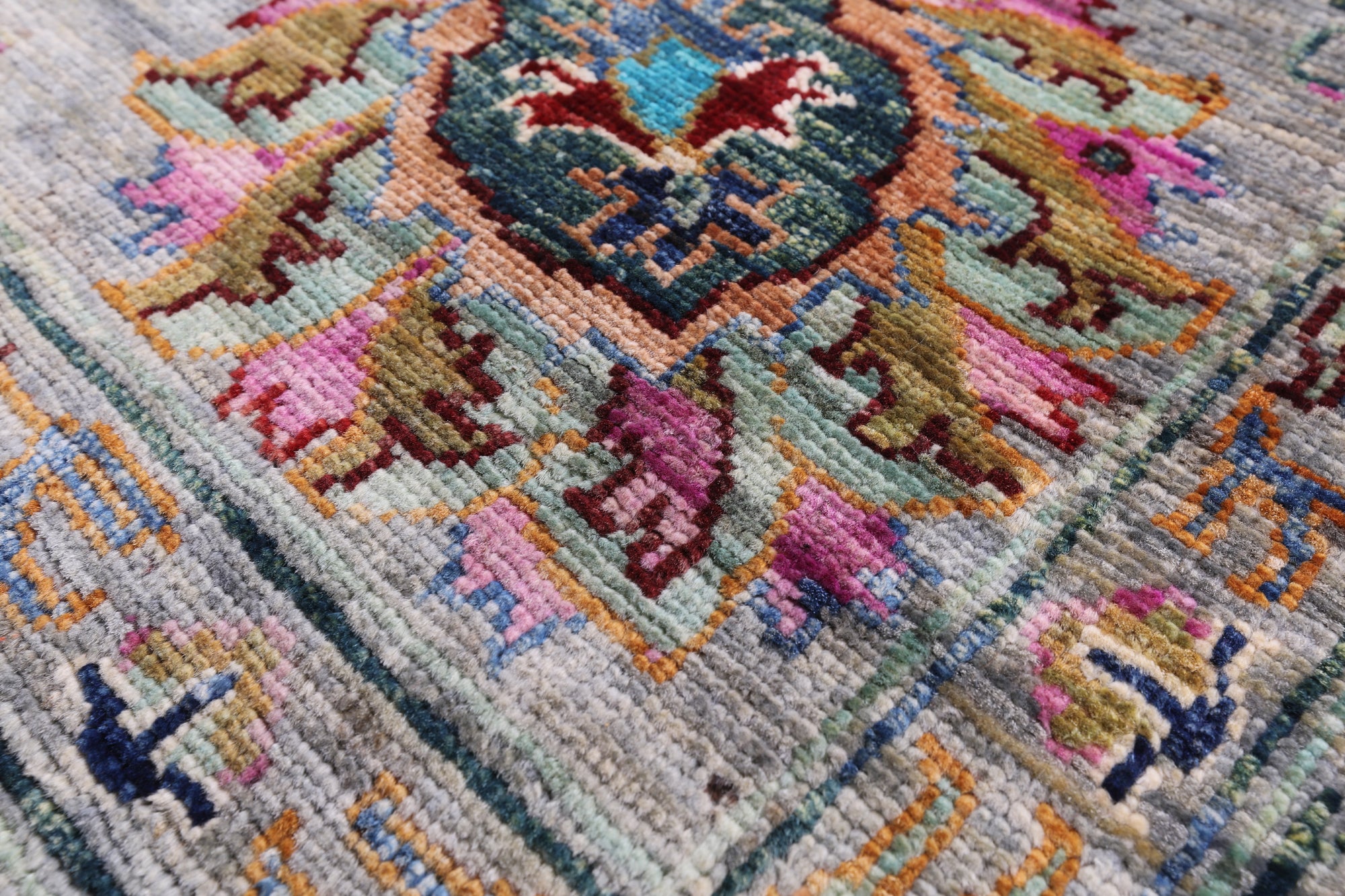 Grey Peshawar Hand Knotted Wool Rug - 8' 10" X 12' 0" - Golden Nile