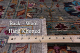 Grey Peshawar Hand Knotted Wool Rug - 8' 10" X 12' 0" - Golden Nile
