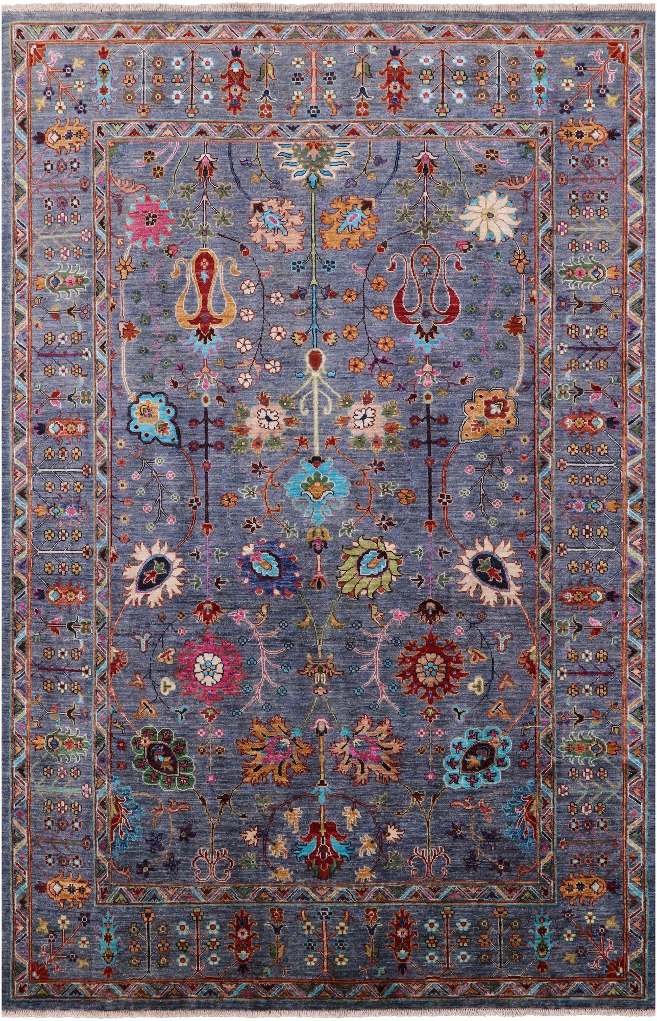 Peshawar Hand Knotted Wool Rug - 5' 7" X 8' 7" - Golden Nile