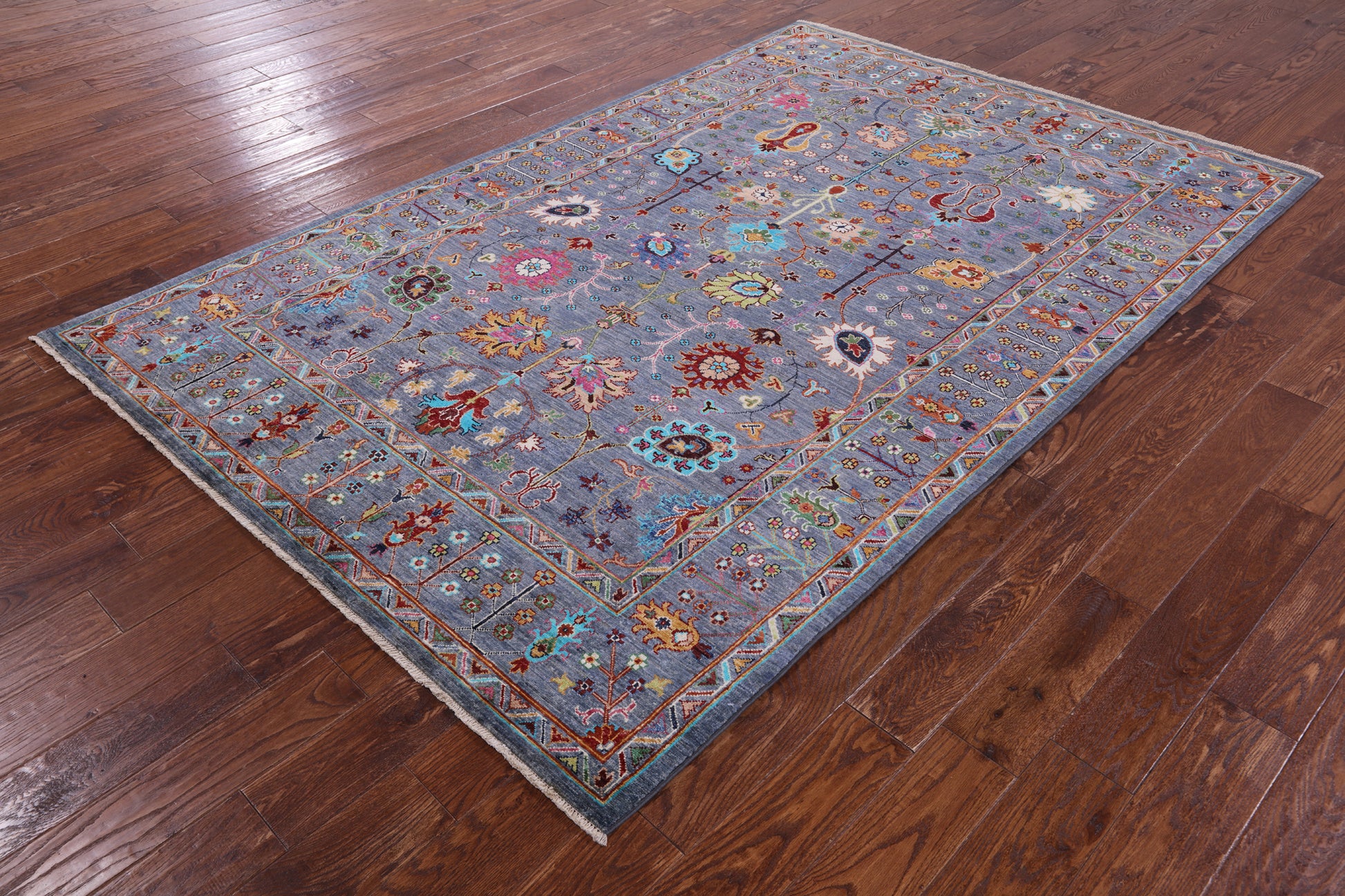 Peshawar Hand Knotted Wool Rug - 5' 7" X 8' 7" - Golden Nile