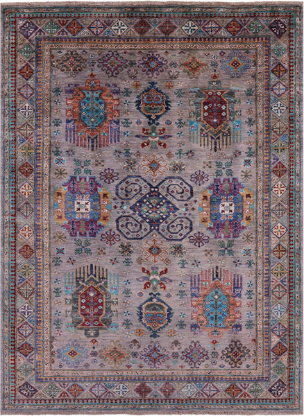 Grey Persian Handmade Wool Rug - 5' 8" X 7' 11" - Golden Nile