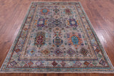 Grey Persian Handmade Wool Rug - 5' 8" X 7' 11" - Golden Nile
