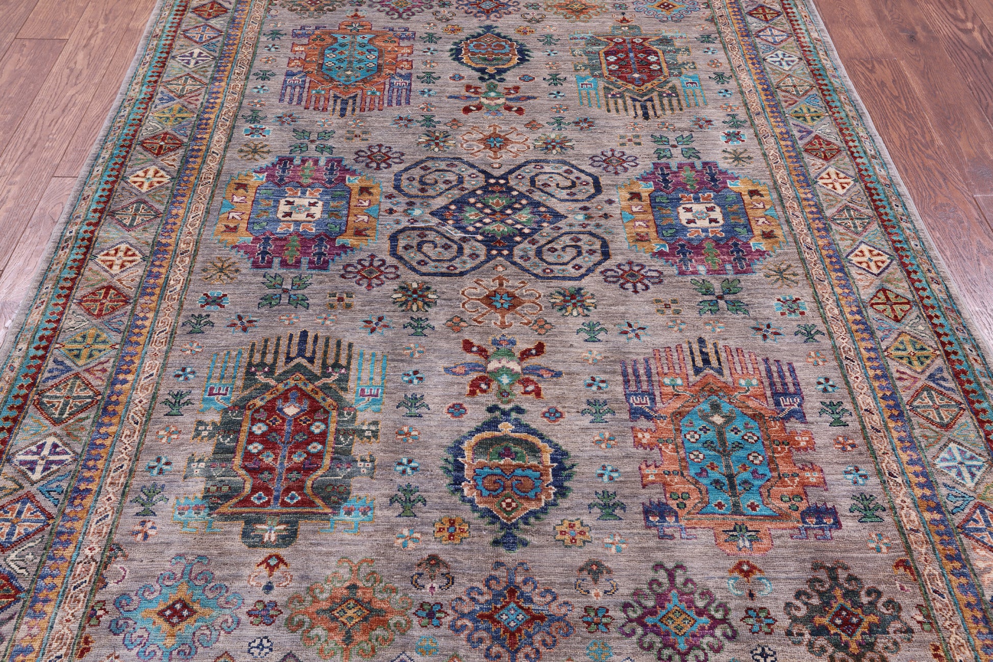 Grey Persian Handmade Wool Rug - 5' 8" X 7' 11" - Golden Nile