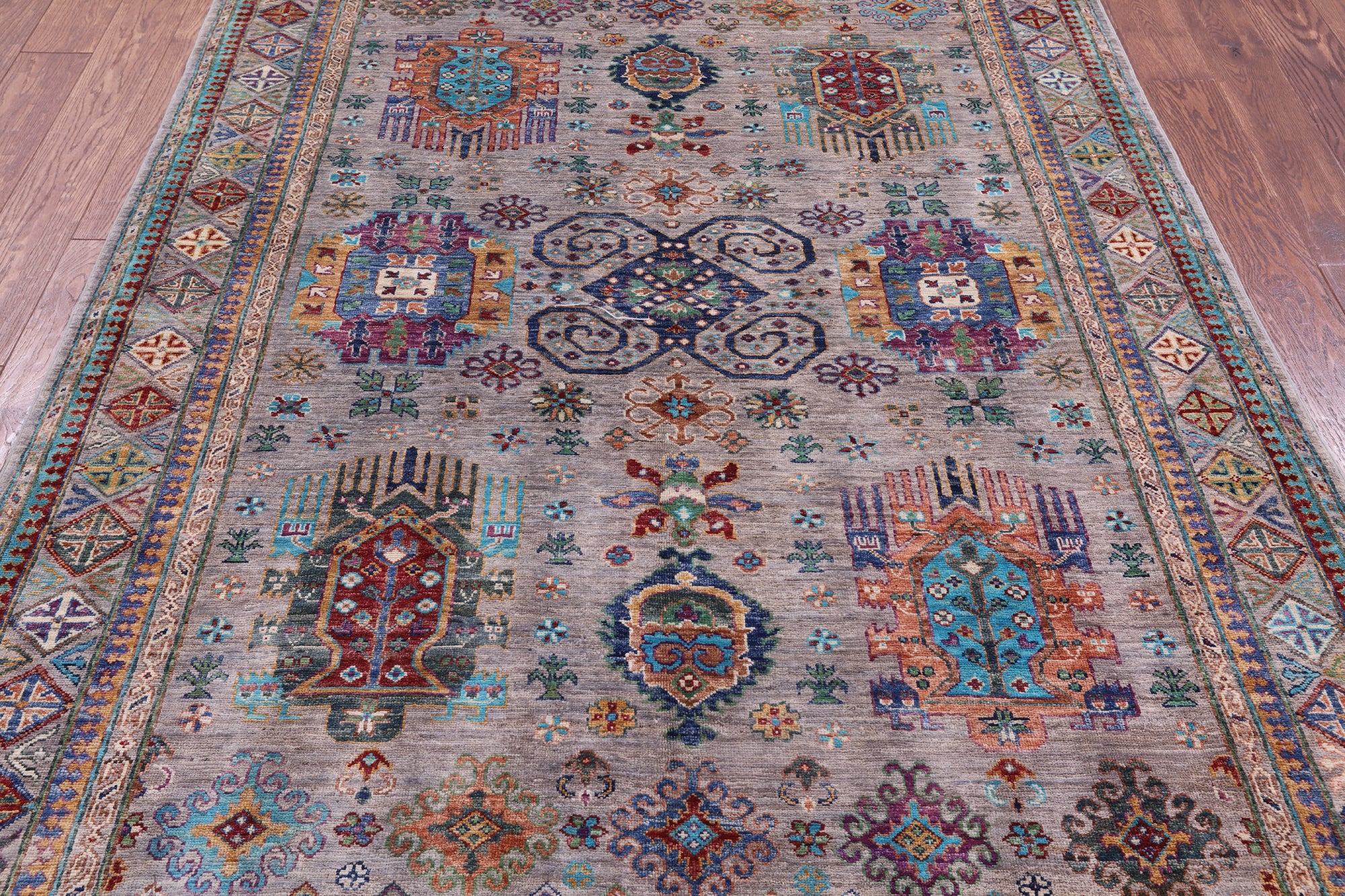 Grey Persian Handmade Wool Rug - 5' 8" X 7' 11" - Golden Nile