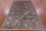 Turkmen Ersari Hand Knotted Wool Rug - 6' 9" X 9' 10" - Golden Nile